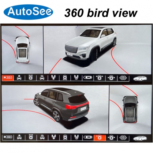 suit original OEM monitor for Changan UNI-Z Yida UNI-V UNI-K UNI-T car 360° degree camera 3D bird eye Panoramic view Front rear Surround parking reverse system